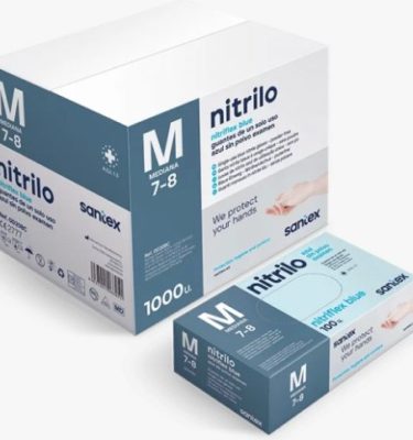 GUANTES DE NITRILO SIN POLVO SANTEX C/100